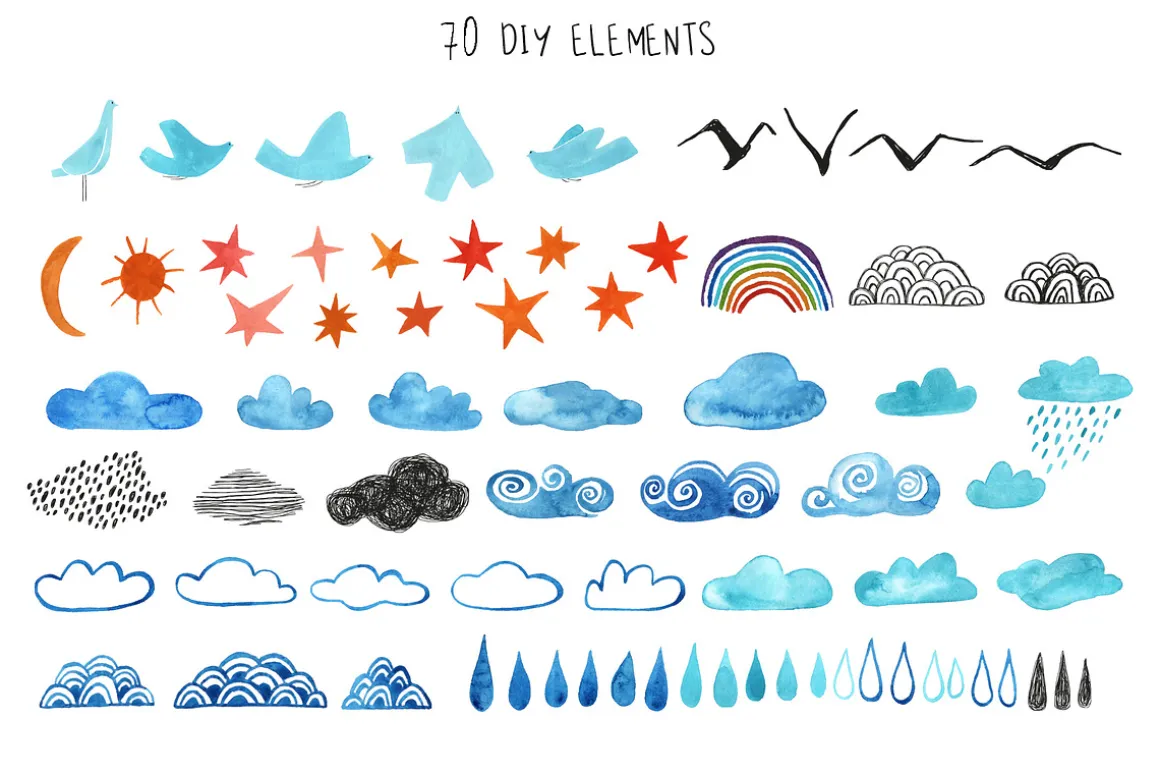 I Believe I Can Fly. Gouache Set.