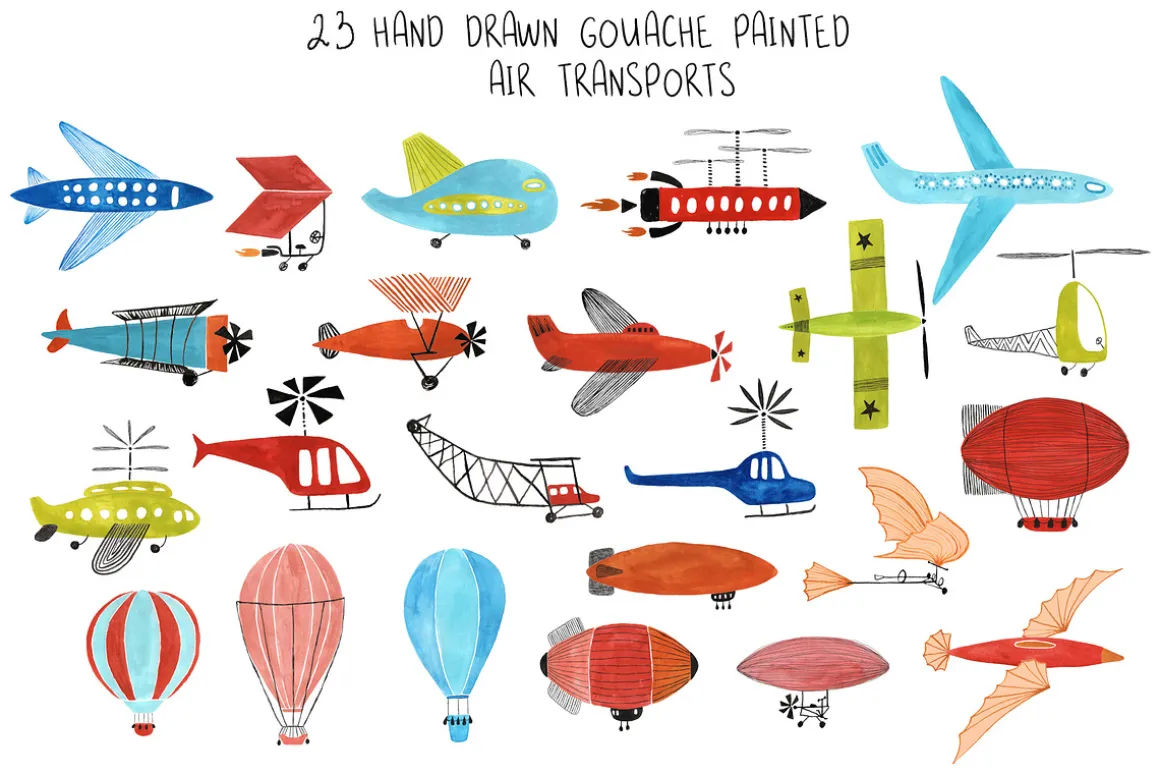 I Believe I Can Fly. Gouache Set.