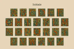 Illuminated medieval drop capitals