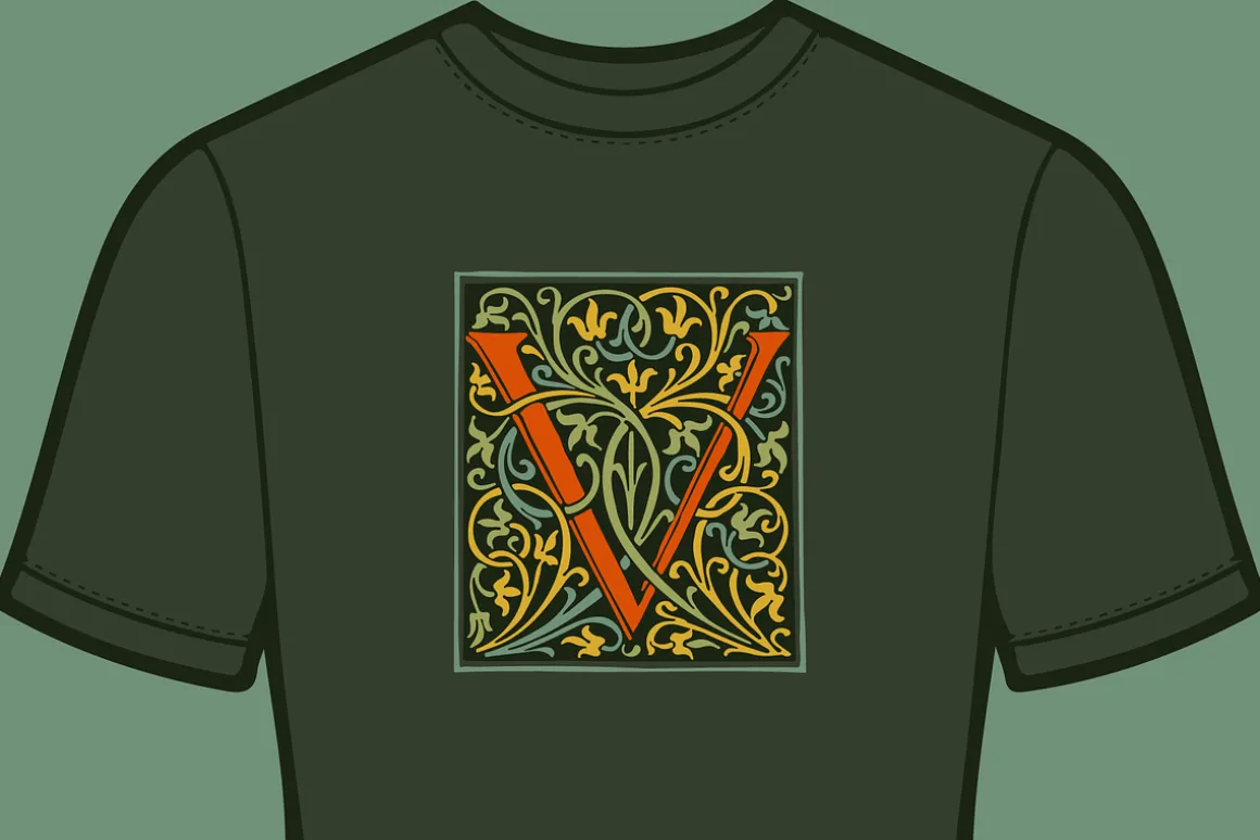 Illuminated medieval drop capitals