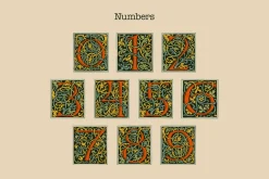 Illuminated medieval drop capitals