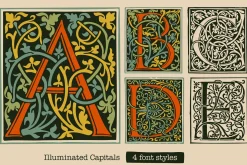 Illuminated medieval drop capitals