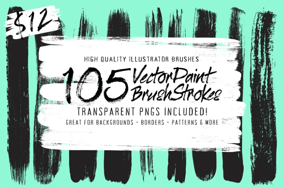 105 Illustrator Paint Stroke Brushes