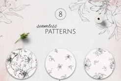 IN MY GARDEN line art florals