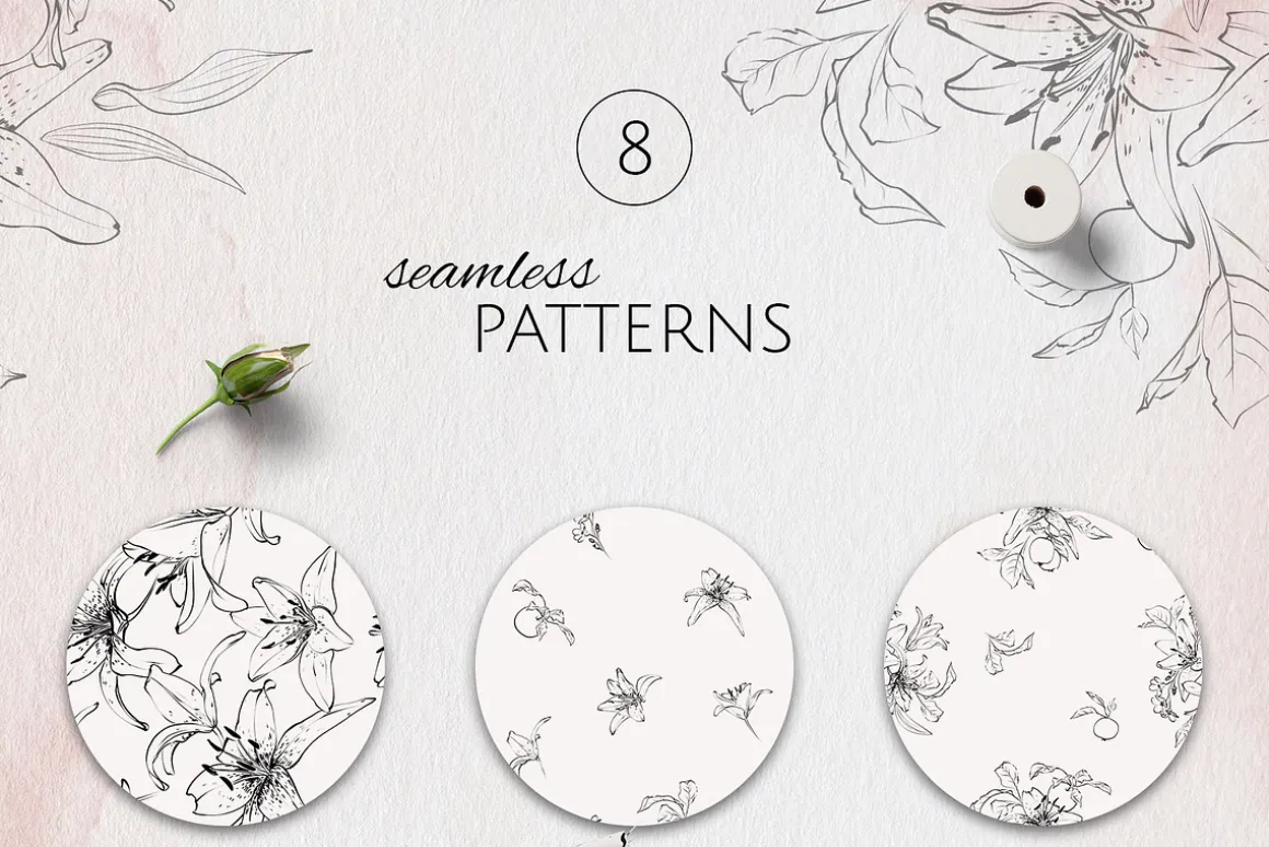 IN MY GARDEN line art florals