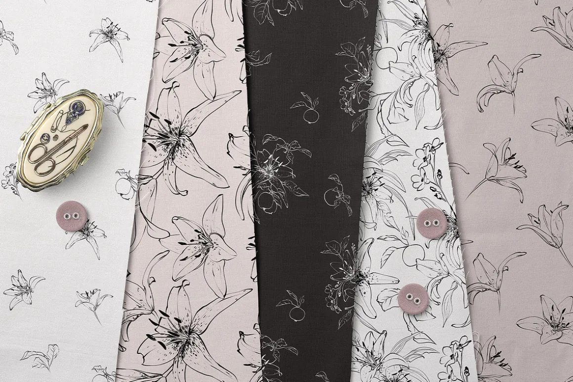IN MY GARDEN line art florals