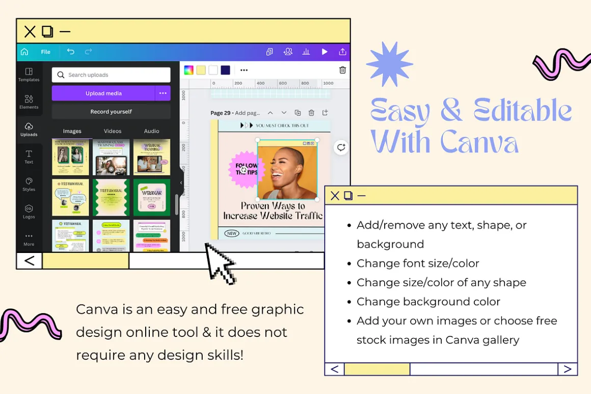 2-in-1 Canva Retro Aesthetic Bundle