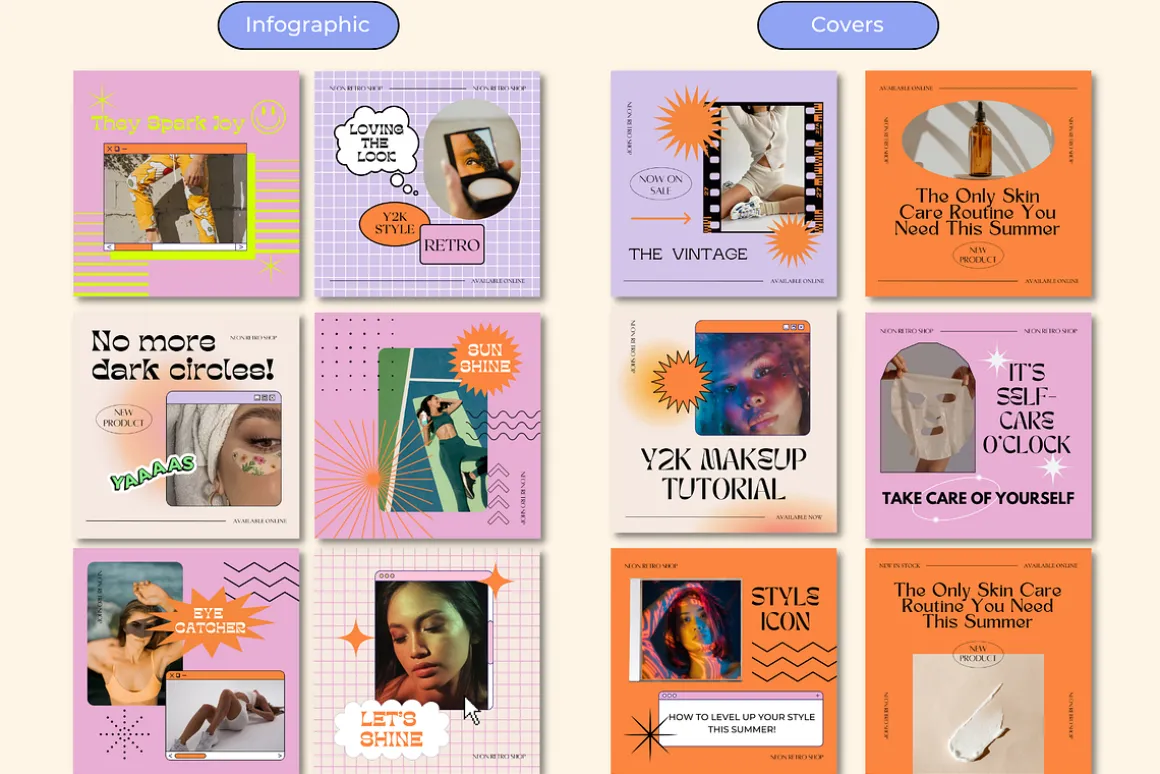 2-in-1 Canva Retro Aesthetic Bundle