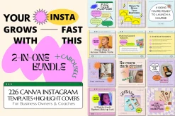 2-in-1 Canva Retro Aesthetic Bundle
