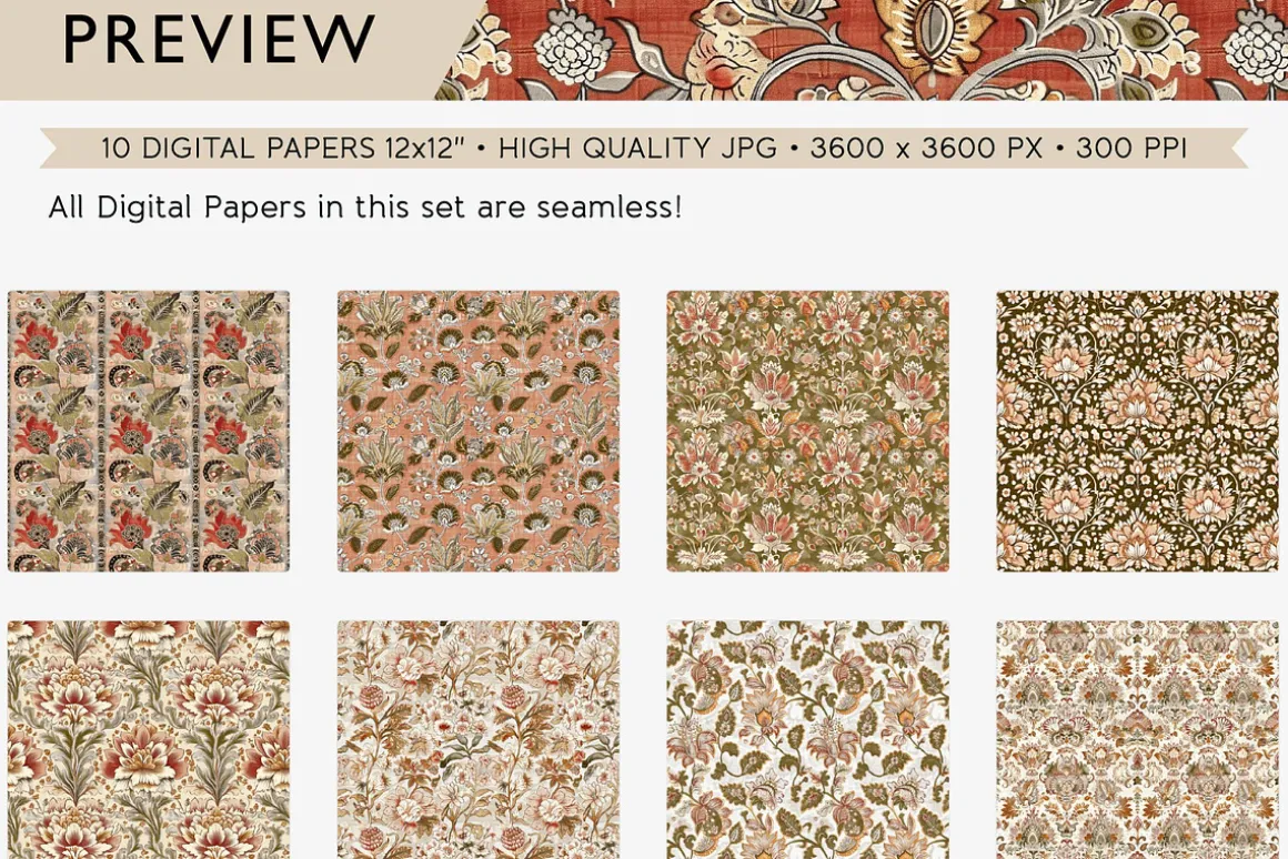 Indian-inspired Scrapbook Papers