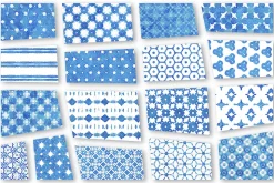 Indigo Blue Watercolor Dye Patterns