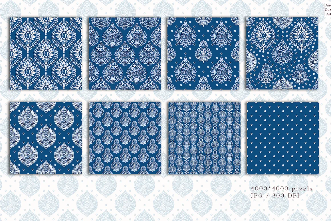 Indigo seamless pattern