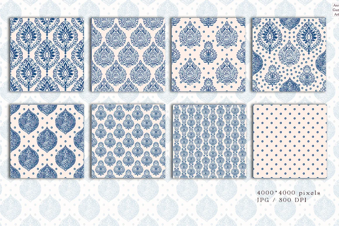 Indigo seamless pattern