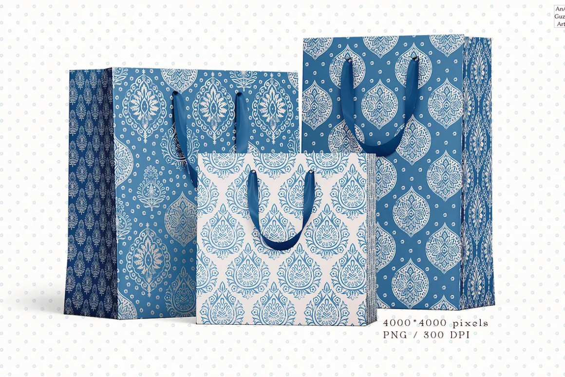 Indigo seamless pattern