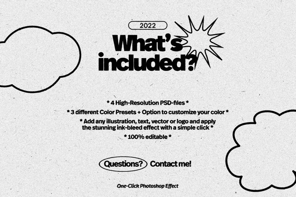 INK Bleed Copier Effect PSD