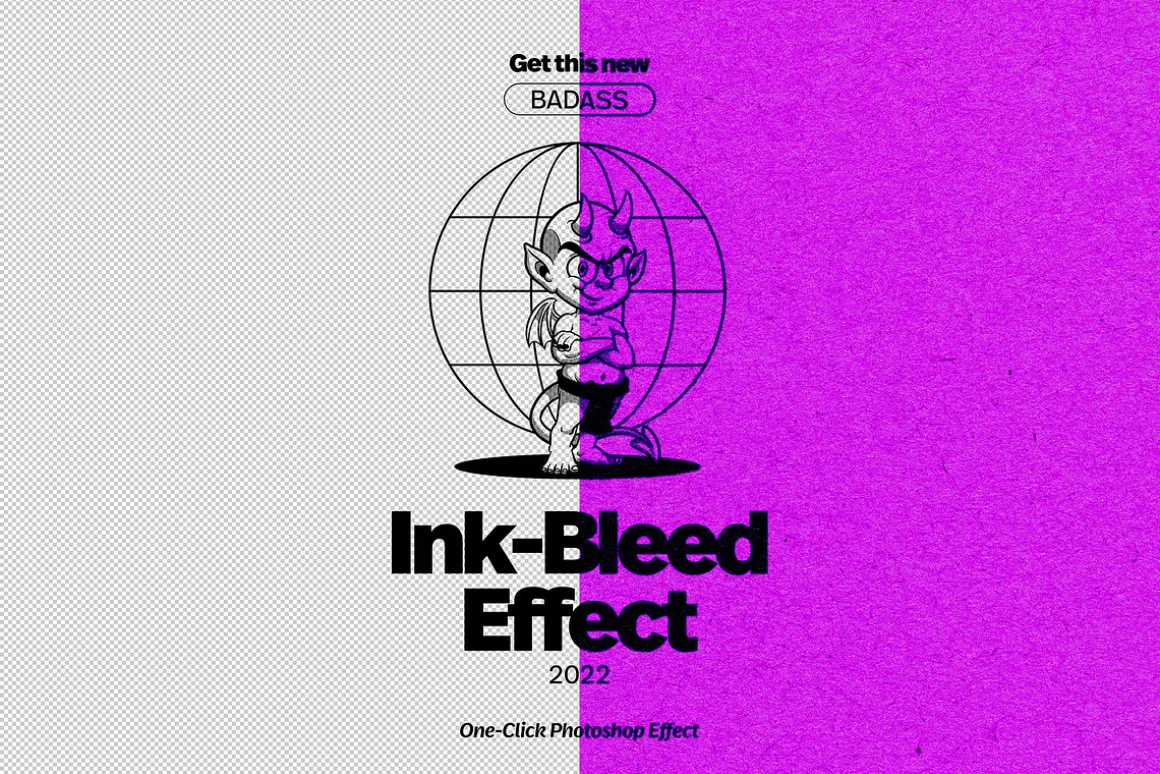INK Bleed Copier Effect PSD