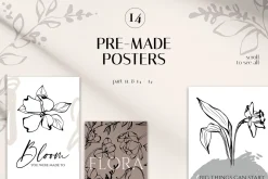 INKED BOTANY line art set