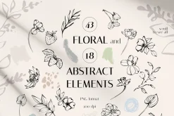INKED BOTANY line art set