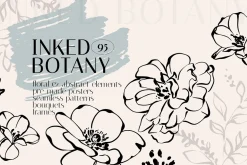 INKED BOTANY line art set