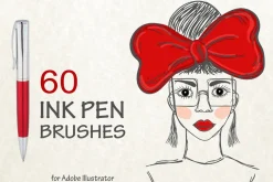 60 ink pen vector brushes