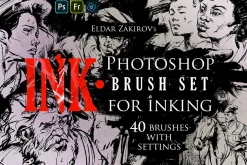 INK. 40 Photoshop Brushes for Inking