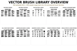 204 Ink Texture Vector Brushes