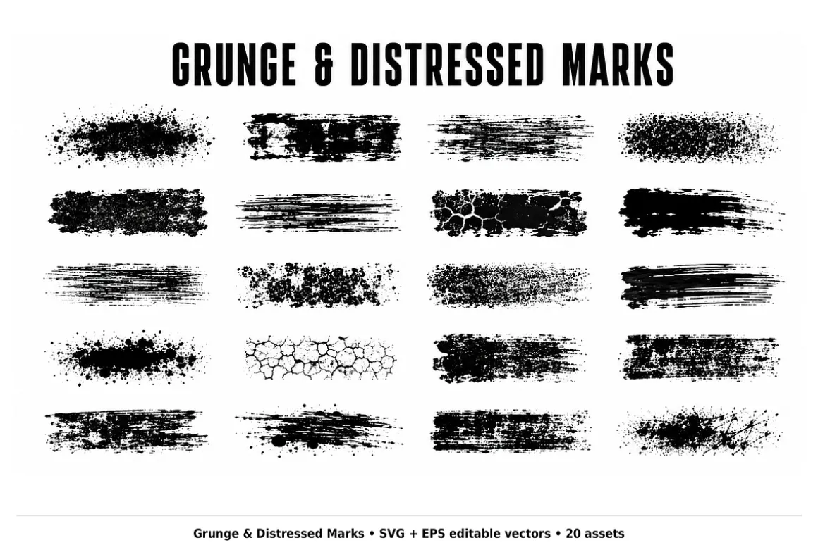 204 Ink Texture Vector Brushes
