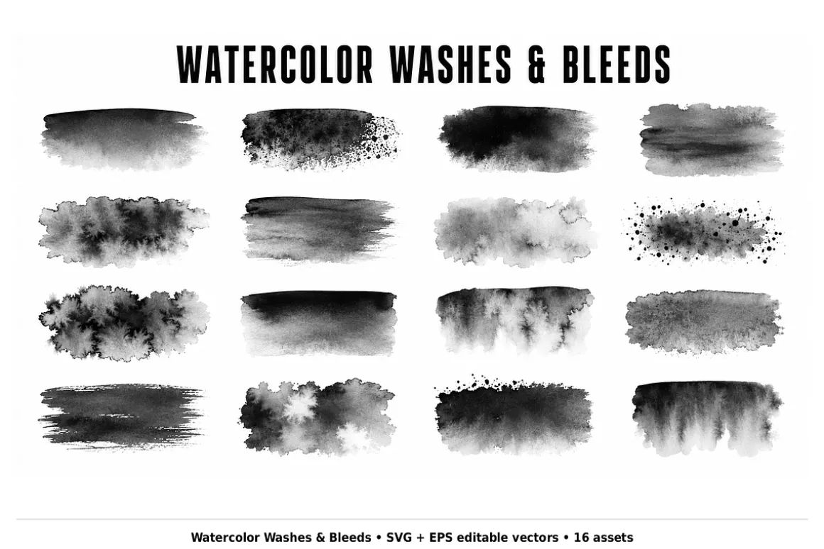 204 Ink Texture Vector Brushes