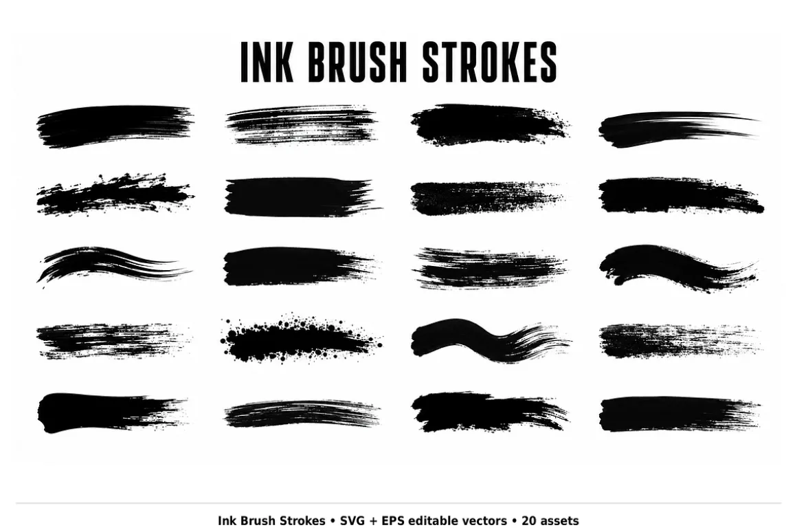 204 Ink Texture Vector Brushes