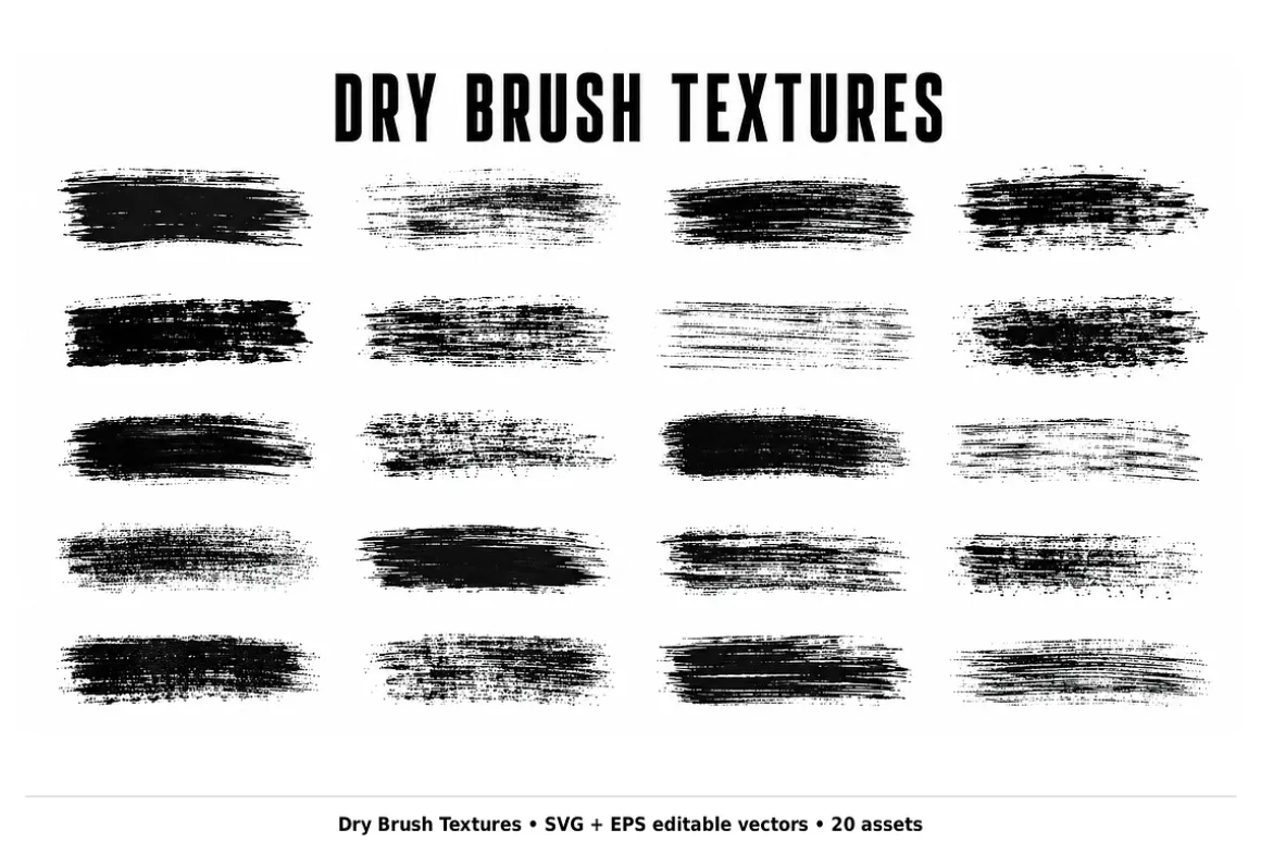 204 Ink Texture Vector Brushes