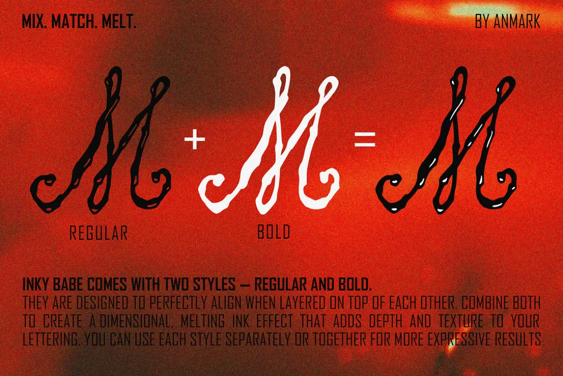 Inky Babe Messy Liquid Font Duo