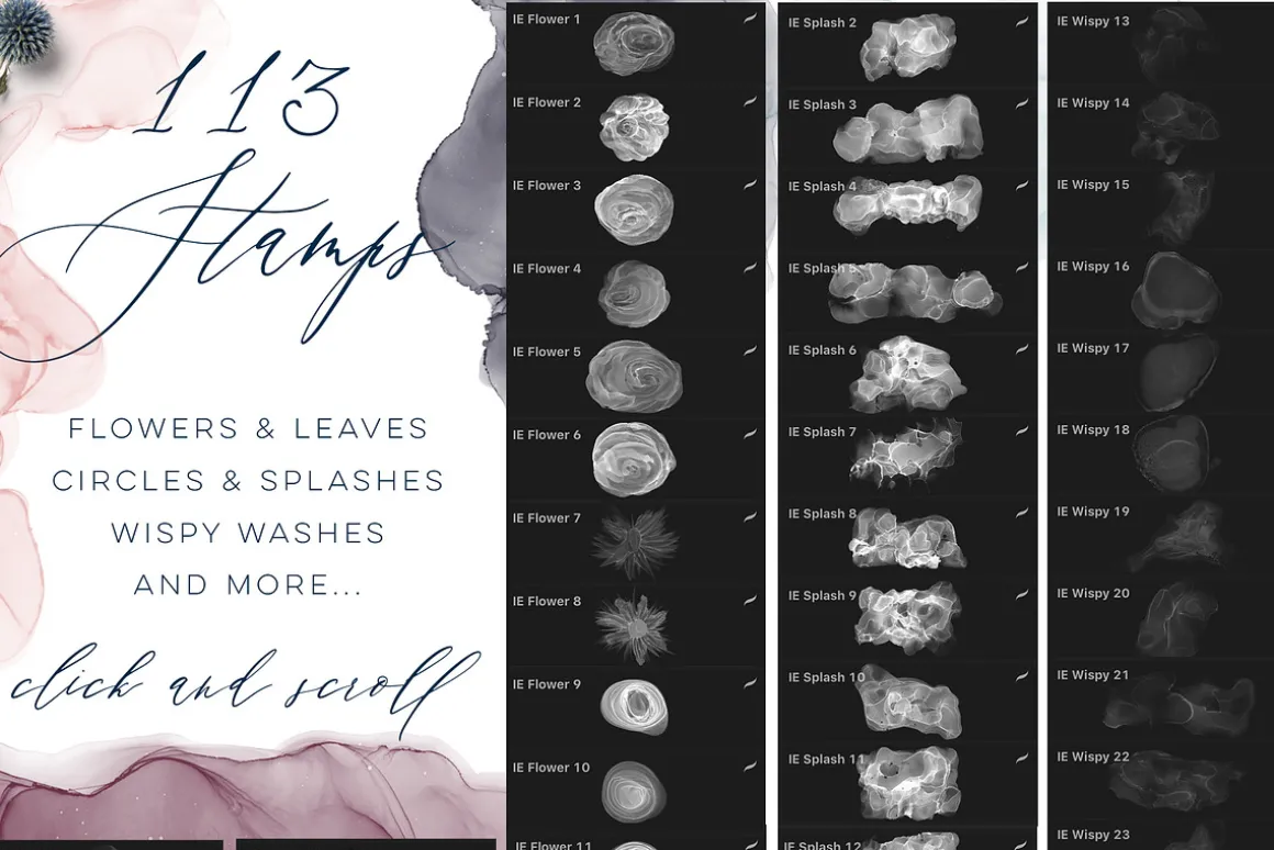 Inky Ethereal Procreate Stamps