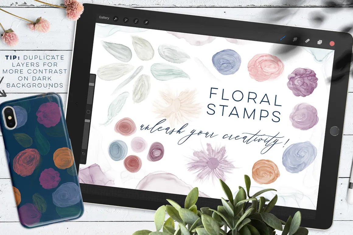 Inky Ethereal Procreate Stamps