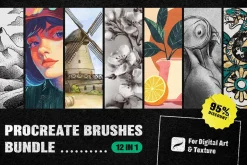 12-in-1 Procreate Brushes Bundle