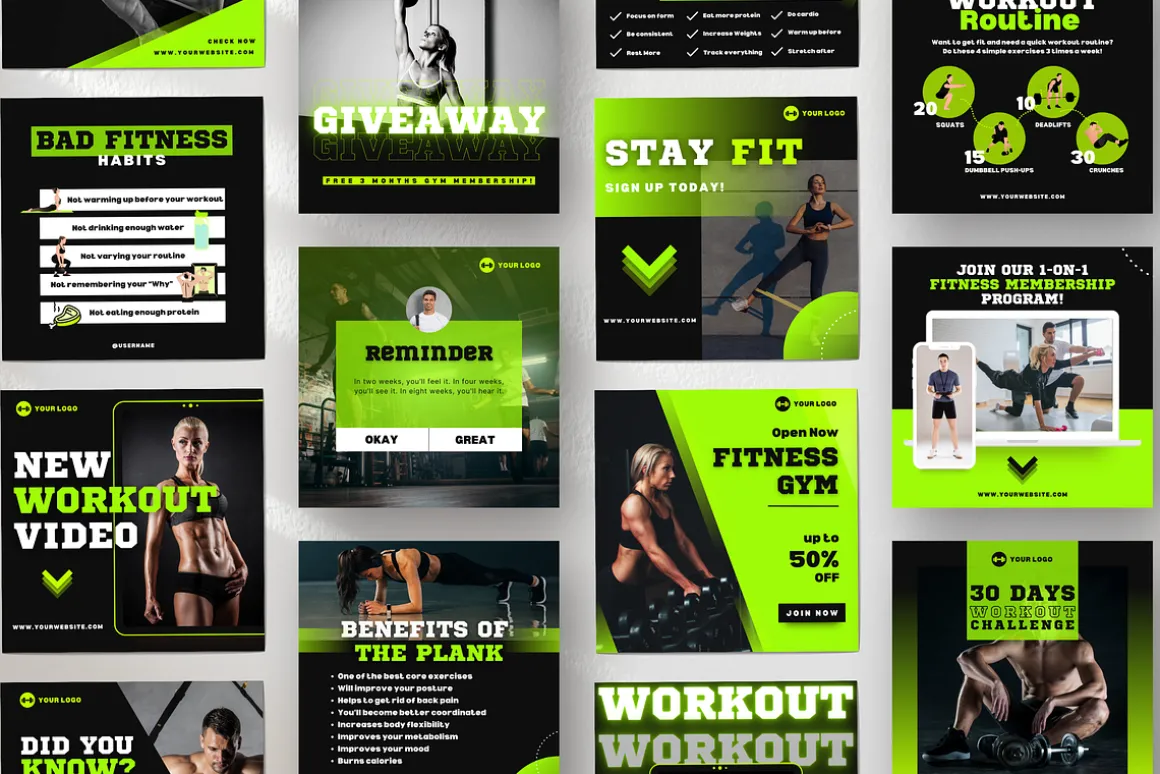 Instagram Post Templates Fitness