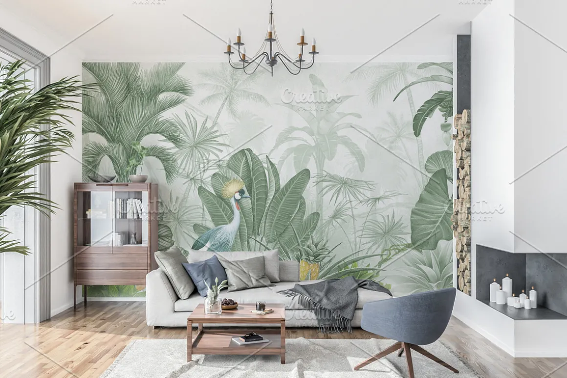 Interior wallpaper mockup