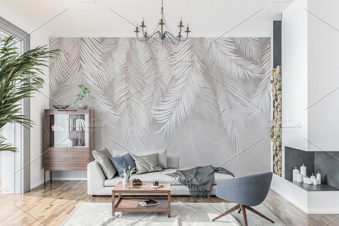 Interior wallpaper mockup