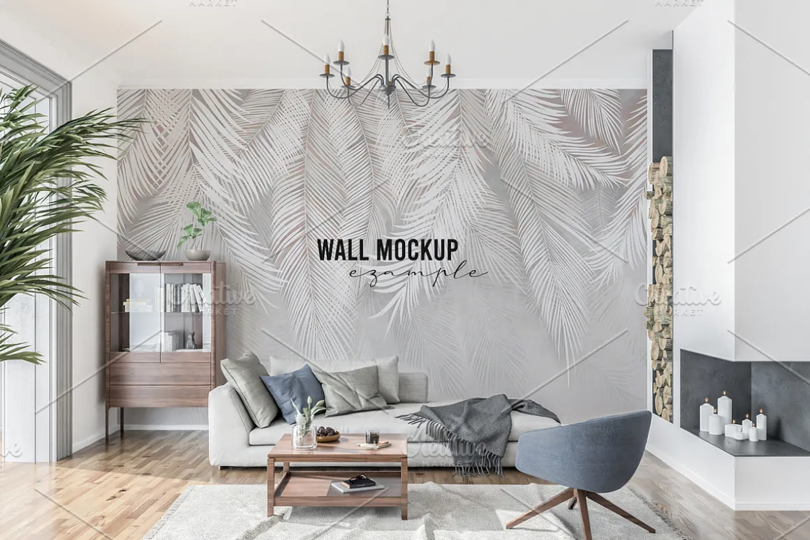Interior wallpaper mockup