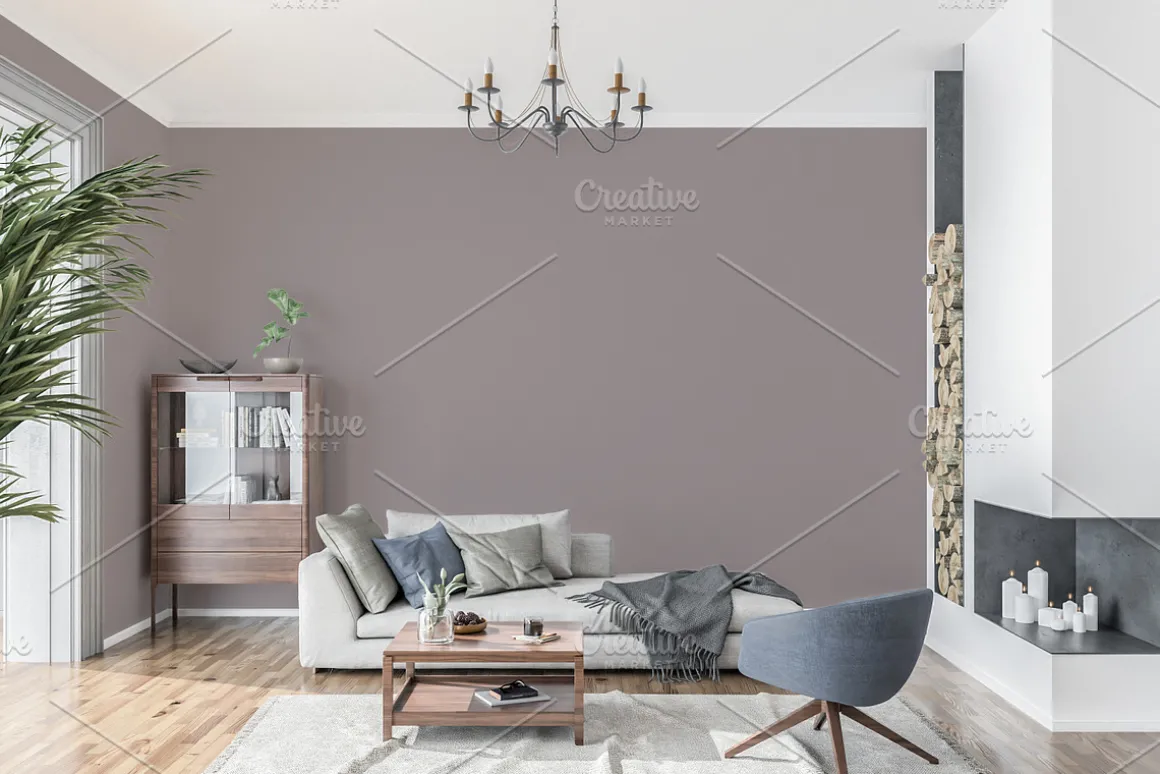 Interior wallpaper mockup