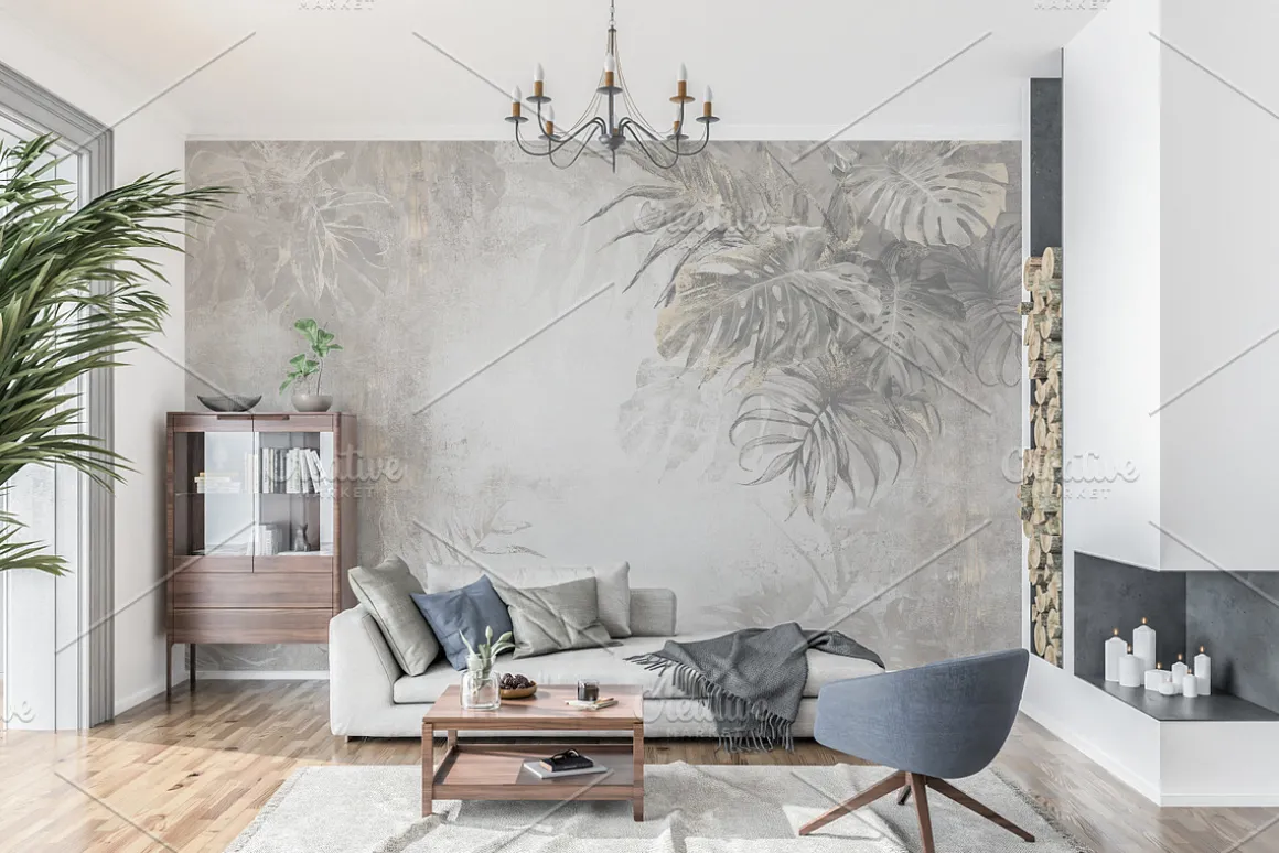 Interior wallpaper mockup
