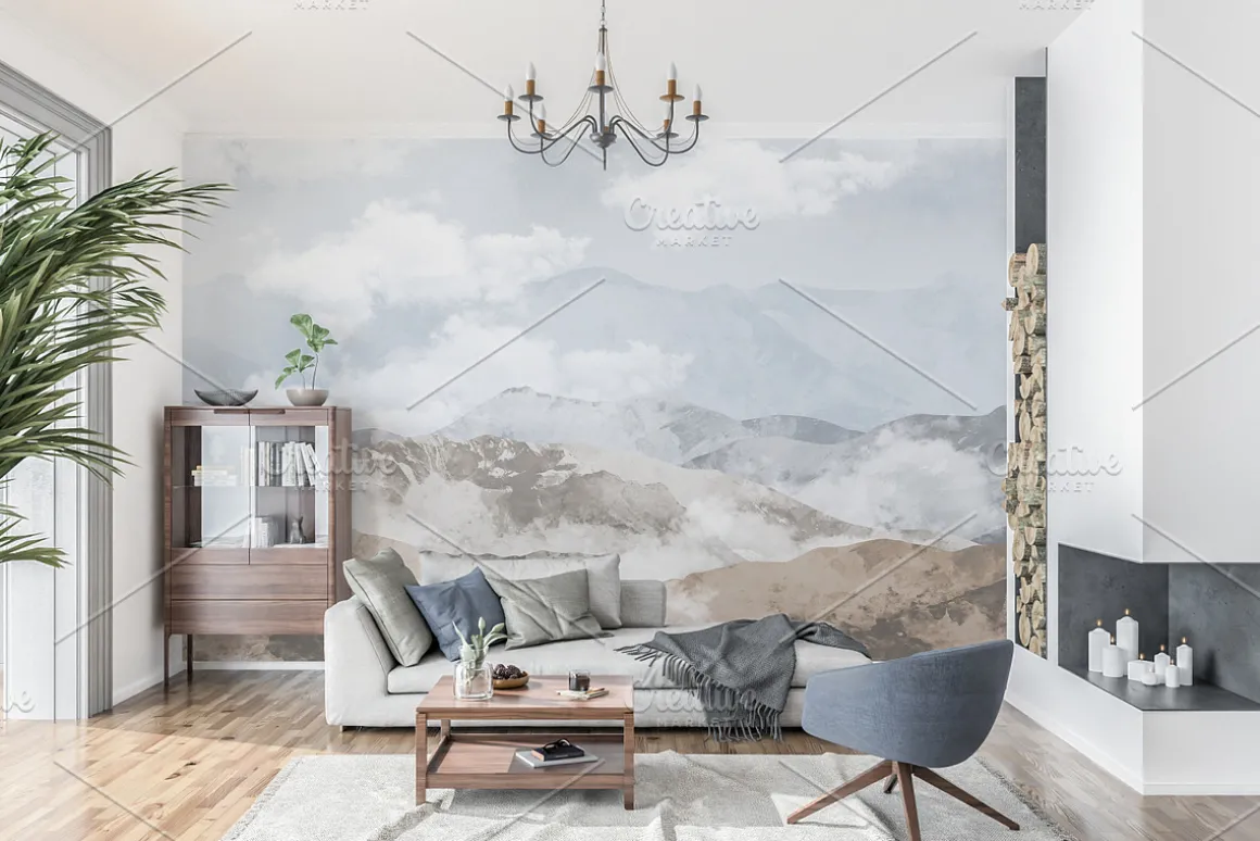Interior wallpaper mockup