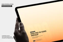 iPad Pro in Hands Angled Mockup