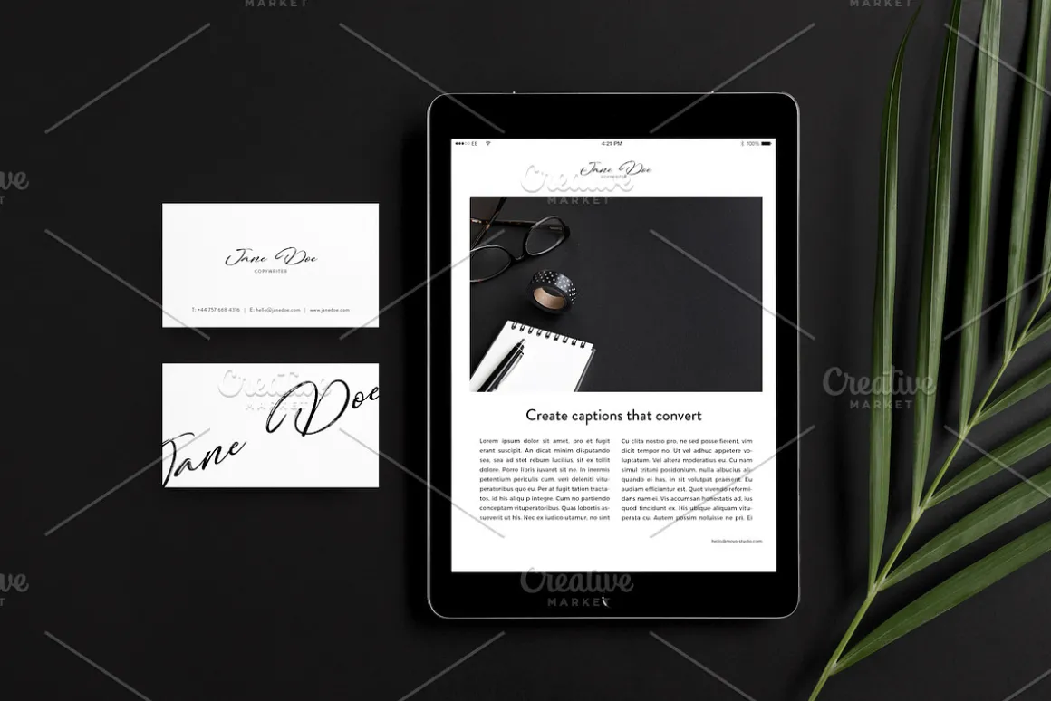 iPad & Business Card Photo Mockup