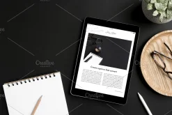 iPad Lifestyle Flat Lay Photo Mockup