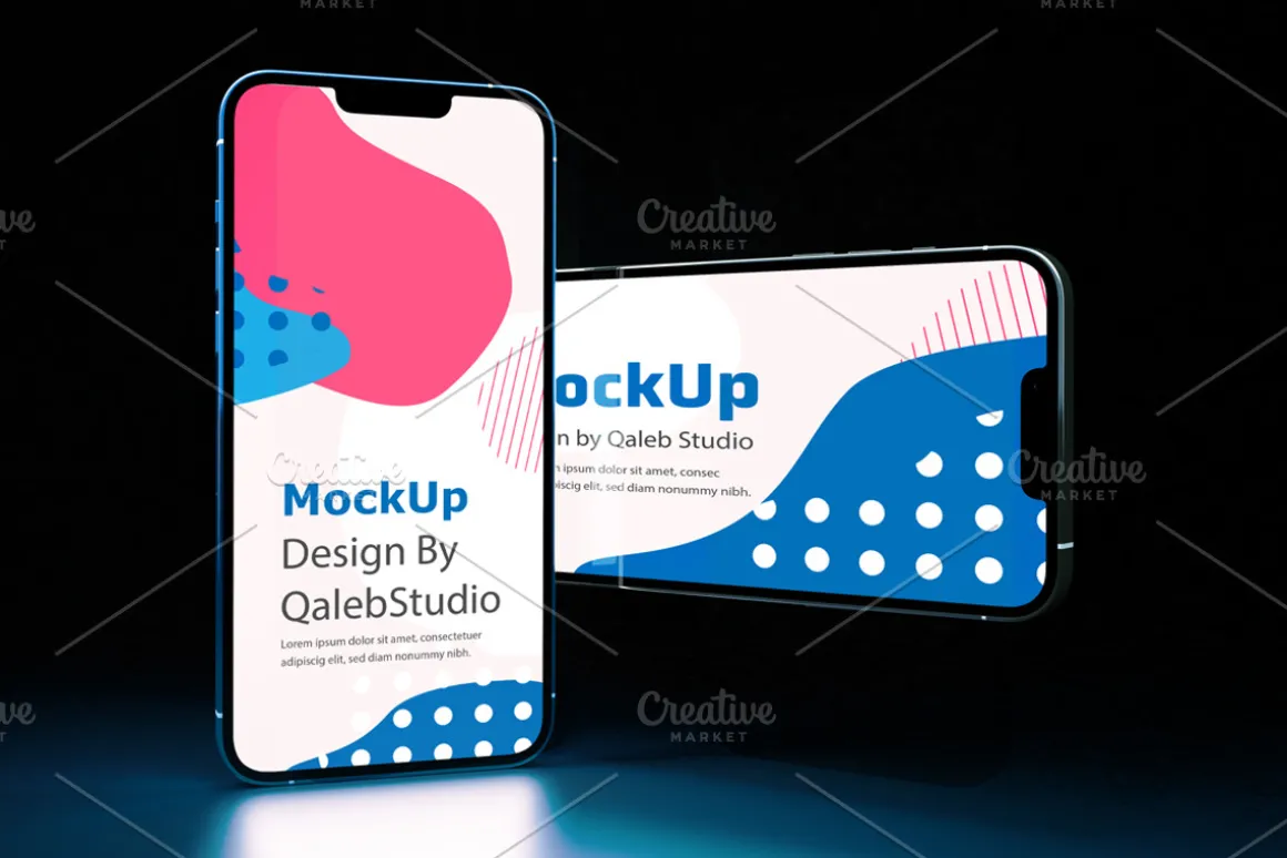 iPhone 13 In Dark Mockup