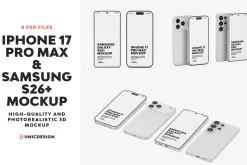 iPhone 17 & Samsung S26 Phone Mockup