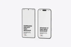 iPhone 17 & Samsung S26 Phone Mockup