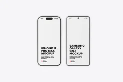iPhone 17 & Samsung S26 Phone Mockup