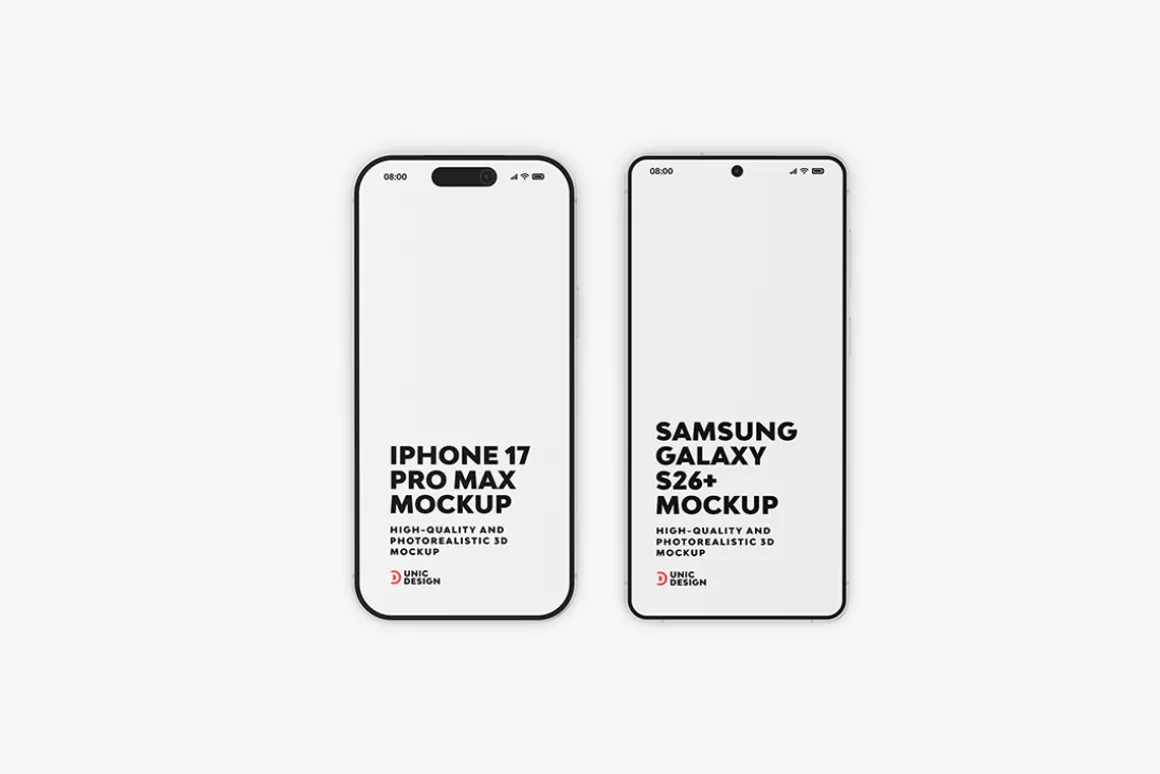 iPhone 17 & Samsung S26 Phone Mockup