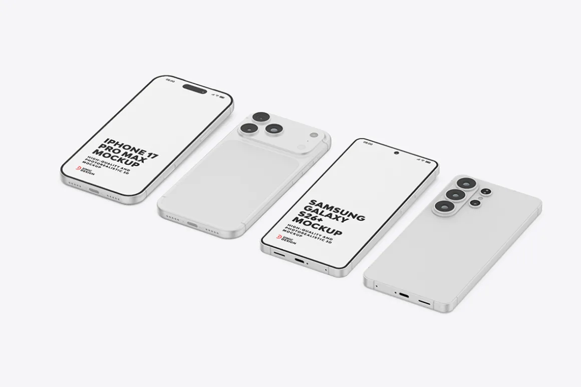 iPhone 17 & Samsung S26 Phone Mockup